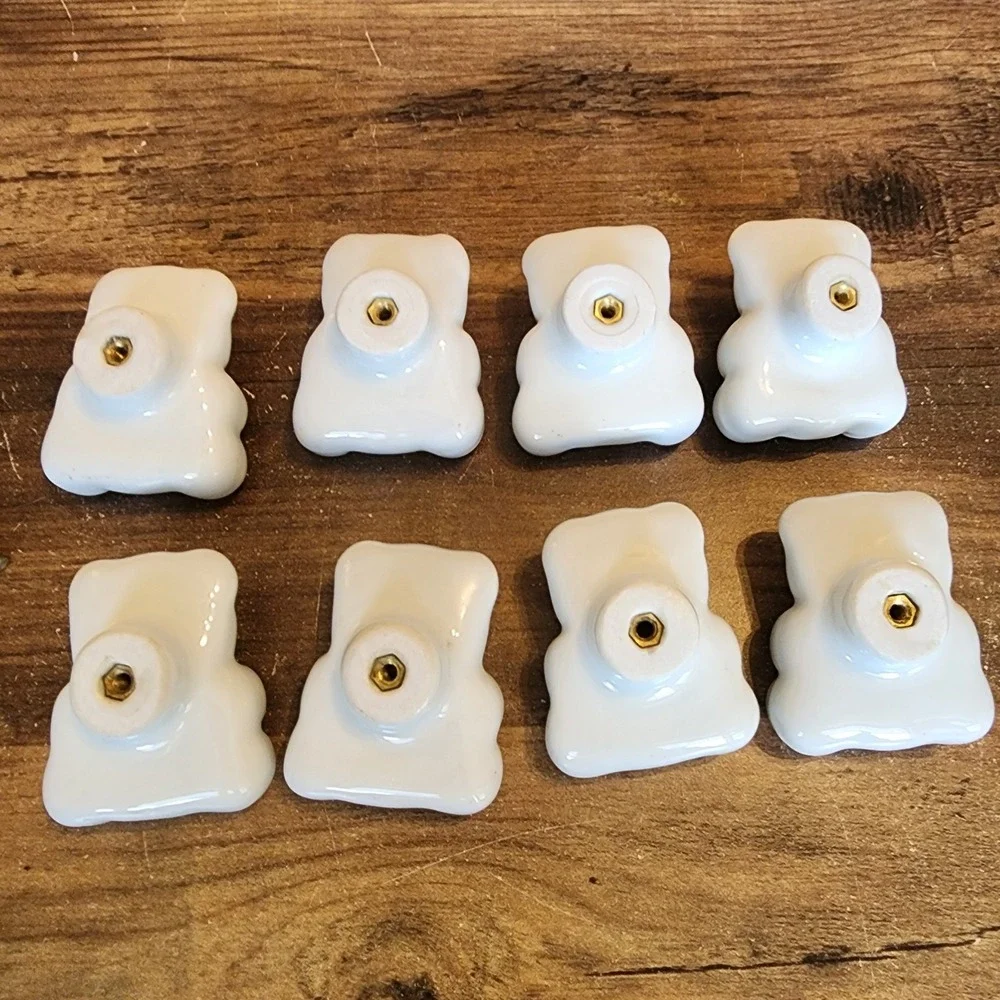 Teddy Bear Pewter Knobs Drawer Pulls Lot of 8 Light Blue Bowtie 2" x 1.5" New - Picture 5 of 8